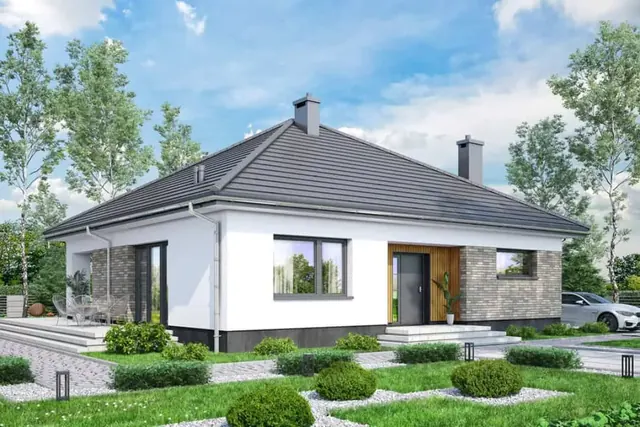 Bungalov Arcada 4+1 se zastřešenou terasou a jednopodlažním řešením pro rodinné bydlení