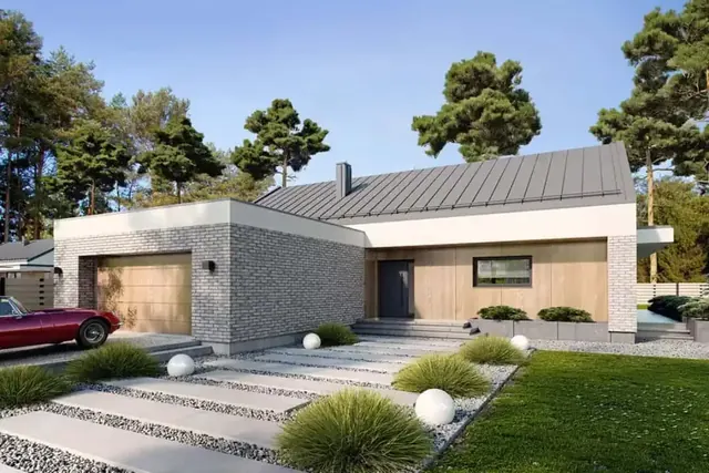 Bungalov Aspect 4+1 s dvojgaráží, krytou terasou a prosklením u denní části domu