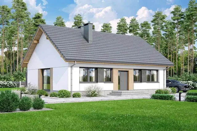 Bungalov Lumina 4+1 s pracovnou, sedlovou střechou a obytnou částí navazující na zahradu