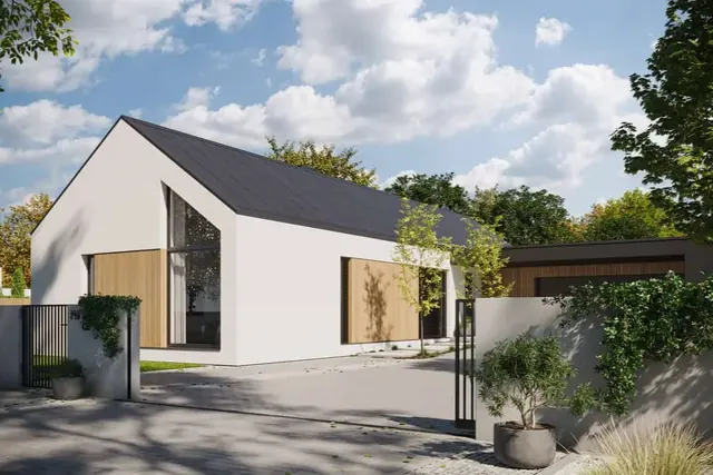 Bungalov Prestige 4+1 s dvojgaráží, terasou a prosklením u hlavní obytné části